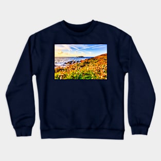 Godrevy Lighthouse Sunset Cornwall Crewneck Sweatshirt